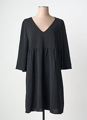 Robe courte coupe fluide manches 3/4 noir GRACE & MILA femme
