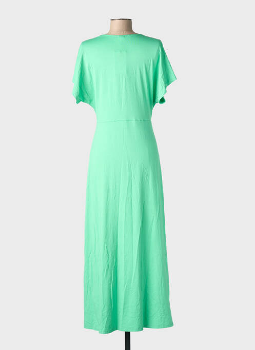 Robe longue manches courtes manches courtes vert KILKY femme