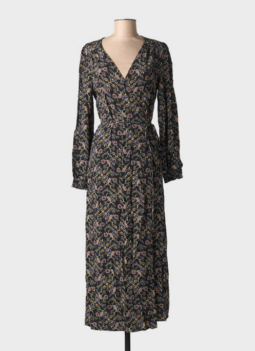 Robe longue manches longues manches longues noir GRACE & MILA femme