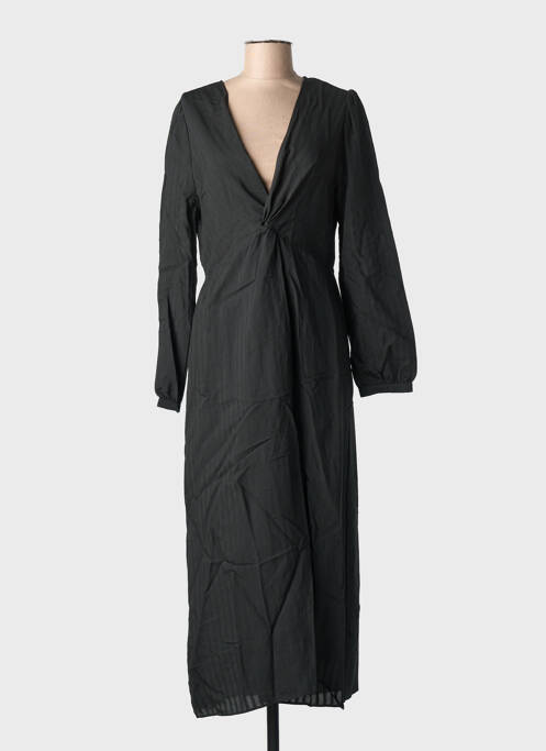 Robe longue manches longues manches longues noir GRACE & MILA femme