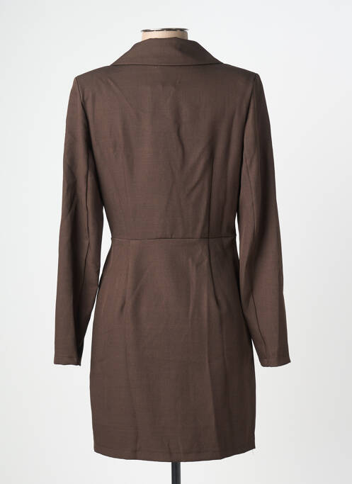 Robe courte manches longues manches longues marron KILKY femme