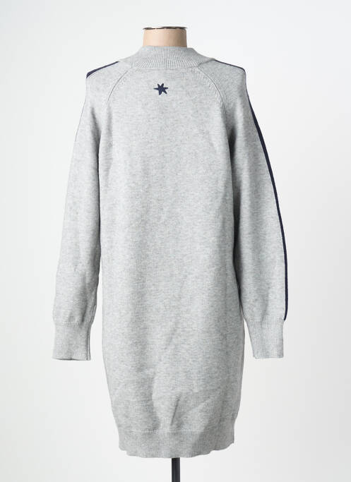 Robe pull tissage chiné manches longues gris ELLE EST OU LA MER femme