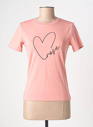 T-shirt stretch manches courtes rose GRACE & MILA femme