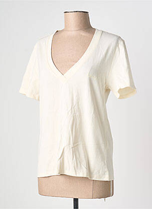T-shirt sérigraphie floquée manches courtes beige GRACE & MILA femme