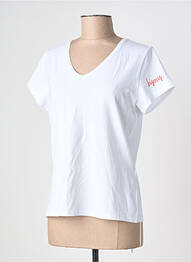 T-shirt sérigraphie floquée manches courtes blanc PIECES femme