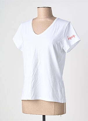 T-shirt sérigraphie floquée manches courtes blanc PIECES femme