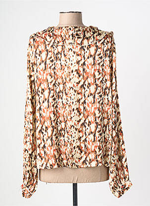Blouse imprimé fantaisie manches longues beige KILKY femme