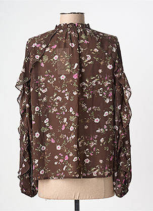 Blouse imprimé fleurs manches longues marron CERISE BLUE femme