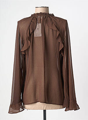 Blouse col rond manches longues marron KILKY femme