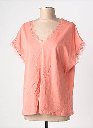 T-shirt coupe droite manches courtes rose KILKY femme