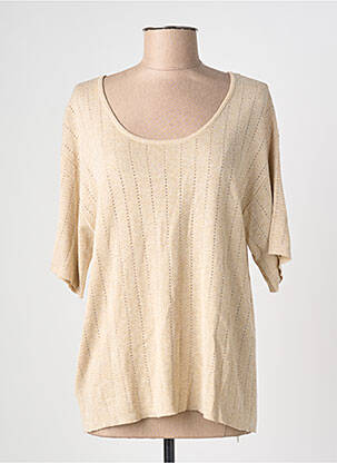 T-shirt coupe droite manches courtes beige PIECES femme