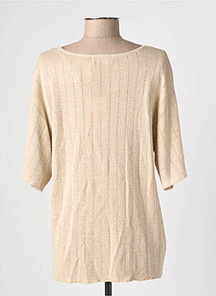 T-shirt coupe droite manches courtes beige PIECES femme