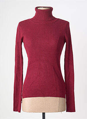 Pull col roulé coupe cintrée manches longues violet KILKY femme