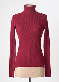 Pull col roulé tissage côtelé manches longues violet KILKY femme