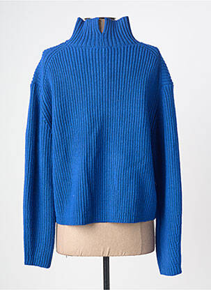 Pull coupe droite manches longues bleu GRACE & MILA femme