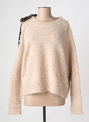 Pull coupe droite manches longues beige KILKY femme