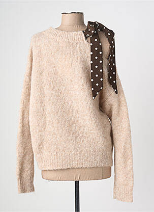 Pull coupe droite manches longues beige KILKY femme