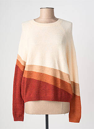 Pull col rond manches longues beige GRACE & MILA femme