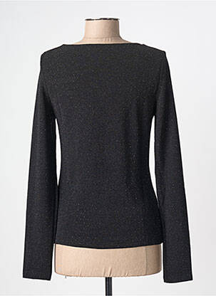 Pull coupe cintrée manches longues noir GRACE & MILA femme