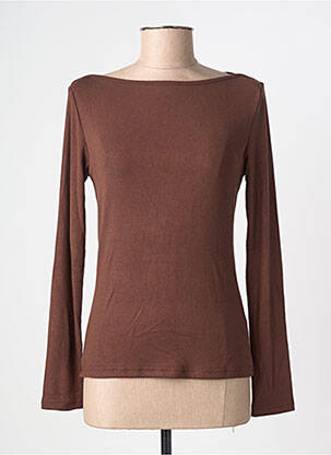T-shirt manches longues manches longues marron GRACE & MILA femme