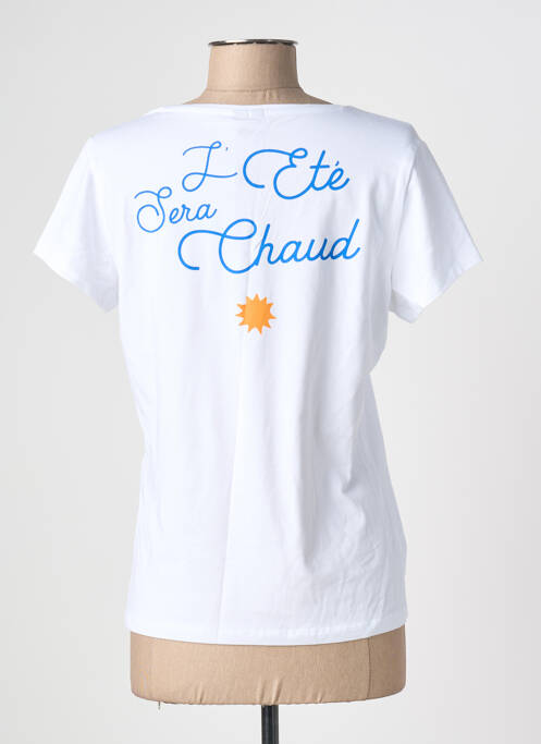 T-shirt sérigraphie floquée manches courtes blanc PIECES femme