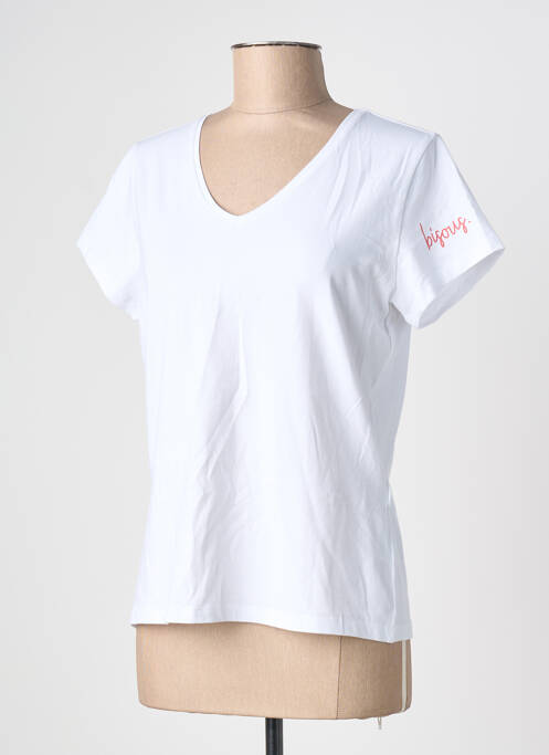 T-shirt sérigraphie floquée manches courtes blanc PIECES femme