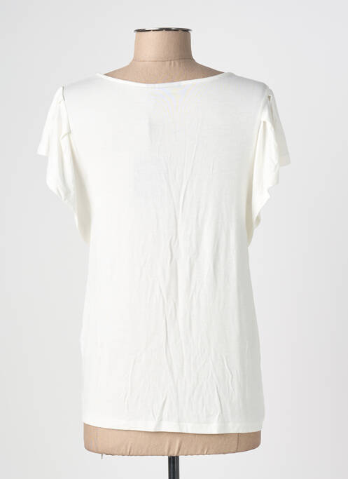 T-shirt col v manches courtes blanc PIECES femme