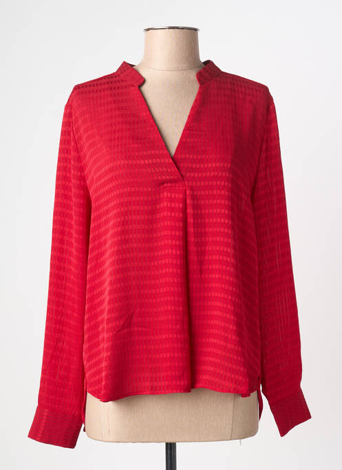 Blouse poignets boutonnés avec fente manches longues rouge KILKY femme