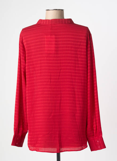 Blouse poignets boutonnés avec fente manches longues rouge KILKY femme