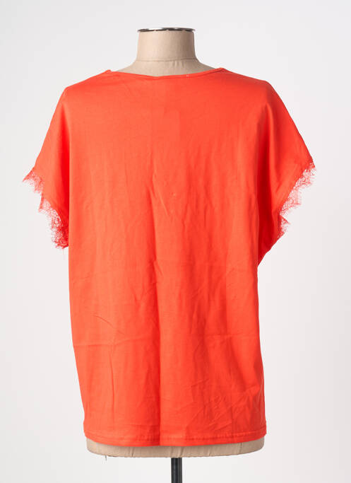 T-shirt coupe droite manches courtes orange KILKY femme