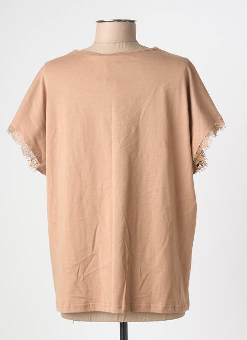 T-shirt coupe droite manches courtes marron KILKY femme