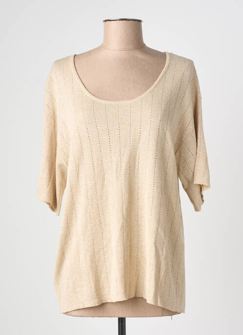 T-shirt coupe droite manches courtes beige PIECES femme