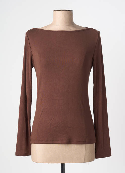 T-shirt manches longues manches longues marron GRACE & MILA femme
