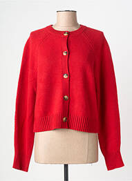 Gilet manches longues coupe cintrée rouge GRACE & MILA femme