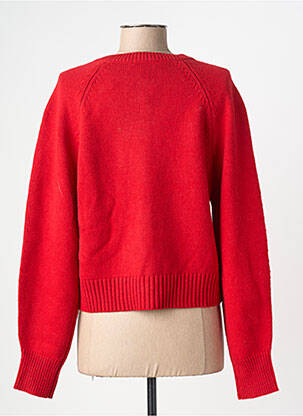 Gilet manches longues col rond rouge GRACE & MILA femme