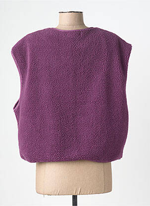 Gilet manches courtes coupe droite violet KILKY femme