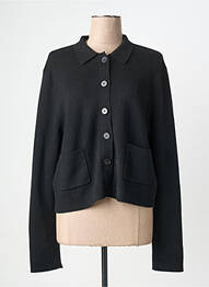 Gilet manches longues fermeture boutonnée sur le devant noir GRACE & MILA femme