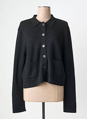 Gilet manches longues fermeture boutonnée sur le devant noir GRACE & MILA femme