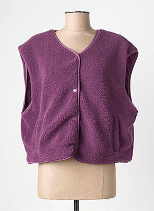 Gilet manches courtes fermeture boutonnée sur le devant violet KILKY femme