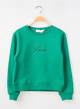 Sweat-shirt broderie manches longues vert PM MERE & FILLE fille