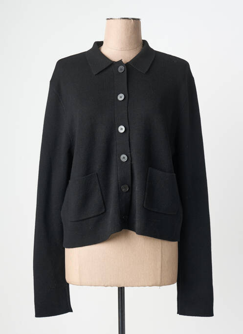 Gilet manches longues fermeture boutonnée sur le devant noir GRACE & MILA femme