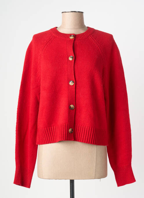 Gilet manches longues coupe cintrée rouge GRACE & MILA femme