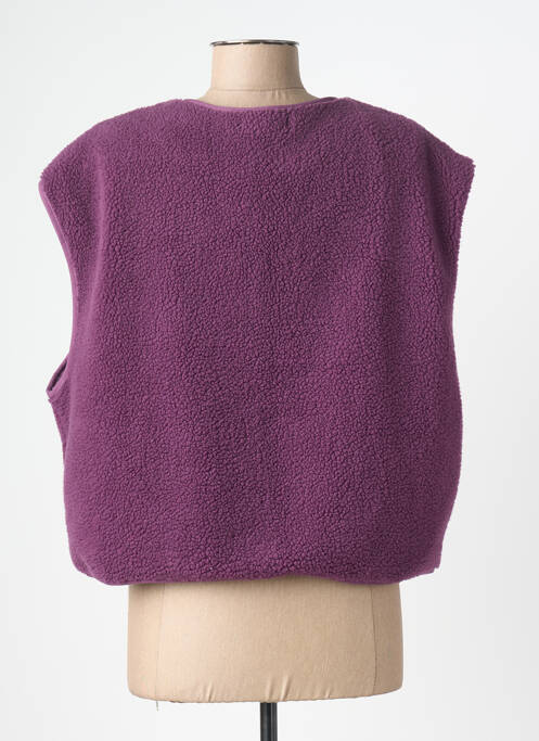 Gilet manches courtes fermeture boutonnée sur le devant violet KILKY femme