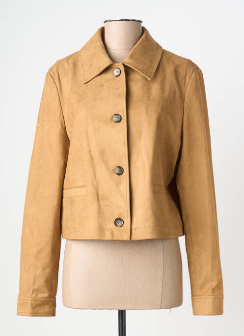 Veste casual tissage suedine marron GRACE & MILA femme