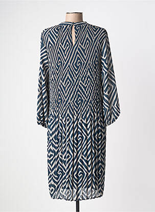Robe mi-longue coupe fluide manches longues bleu STREET ONE femme