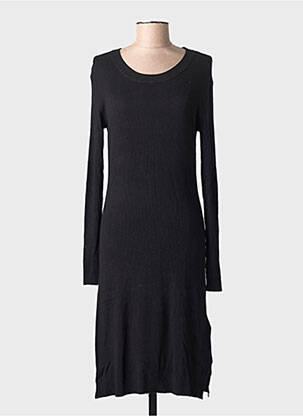 Robe mi-longue manches longues manches longues noir STREET ONE femme