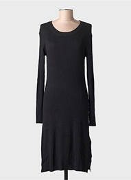 Robe mi-longue manches longues manches longues noir STREET ONE femme
