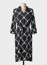Robe mi-longue imprimé fantaisie manches longues noir STREET ONE femme