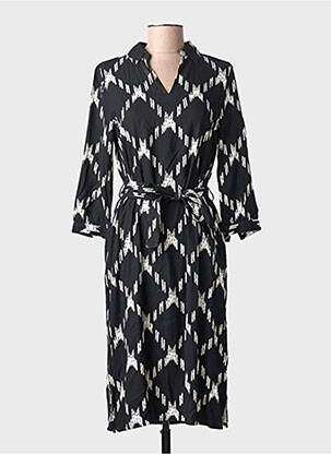 Robe mi-longue imprimé fantaisie manches longues noir STREET ONE femme