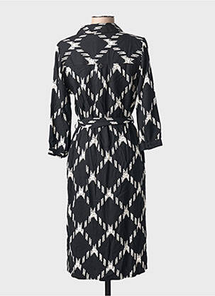 Robe mi-longue imprimé fantaisie manches longues noir STREET ONE femme